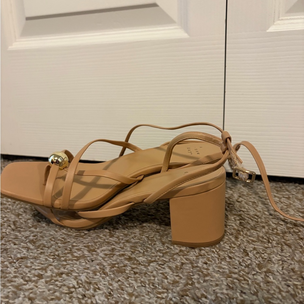 a new day Tan Strappy Block Heels